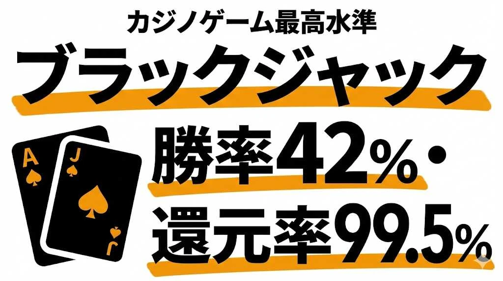 ブラックジャックの還元率は99.5%！勝率42%と基本戦略の期待値