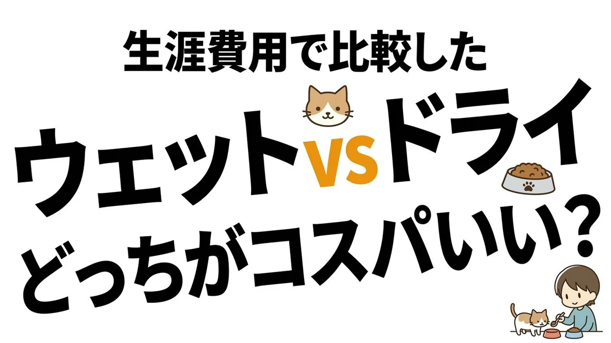 ウェットとドライのキャットフードはどっちがコスパ良い？月額と水分で比較