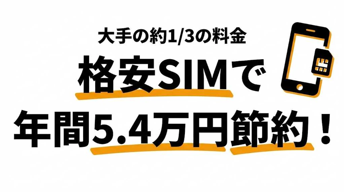 格安SIMのコスパ比較！年間5.4万円節約、1GB最安290円のおすすめプラン