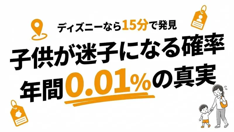 子供が迷子になる確率は年間約0.01%！ディズニーなら15分で見つかる