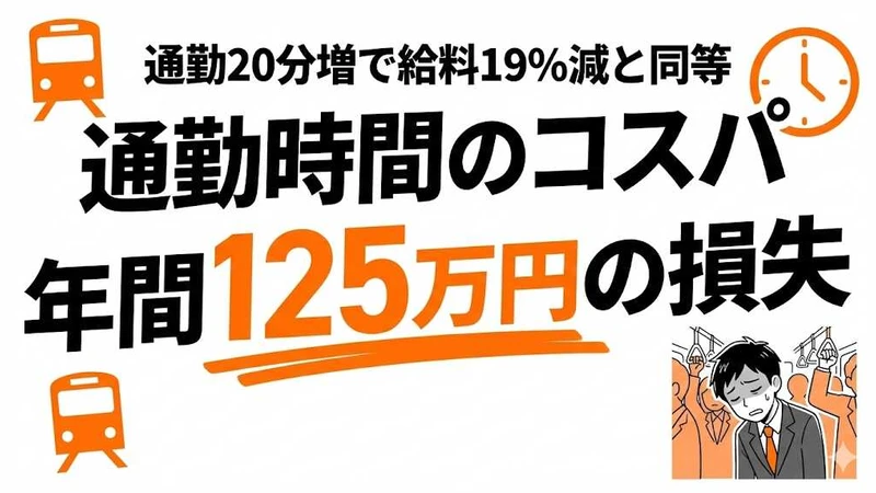 通勤時間のコスパは？年収500万で年間125万円損してる計算に