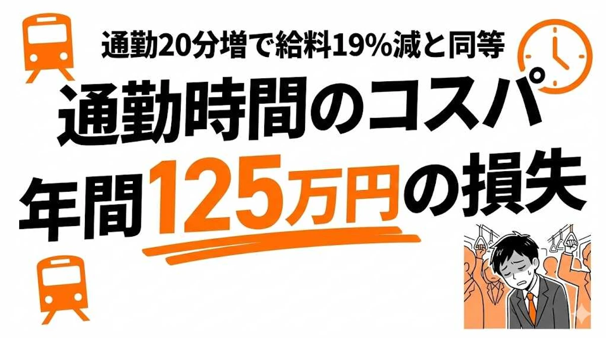 通勤時間のコスパは？年収500万で年間125万円損してる計算に