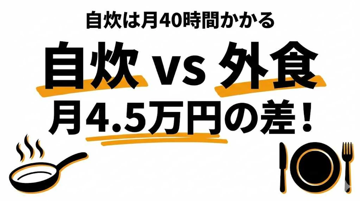 自炊vs外食、1食あたり何円？月4.5万円の差を時給換算でも徹底比較