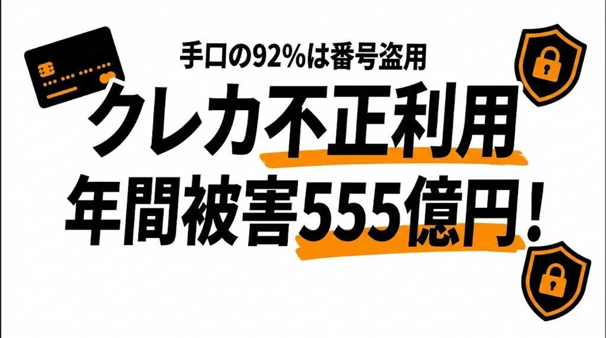 クレジットカード不正利用の被害額は年間555億円！確率・手口・対策を解説