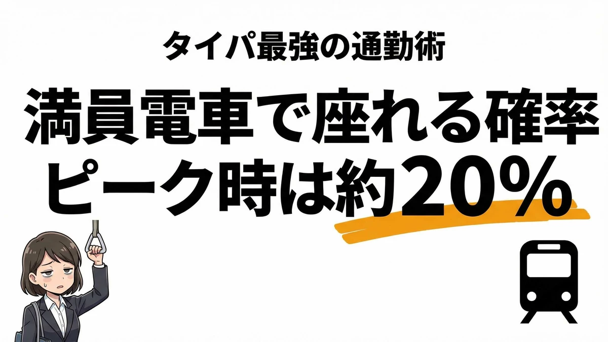 満員電車で座れる確率は約20%！タイパ最強の時間帯と車両位置を解説