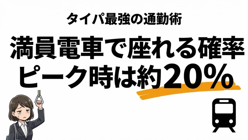 満員電車で座れる確率は約20%！タイパ最強の時間帯と車両位置を解説