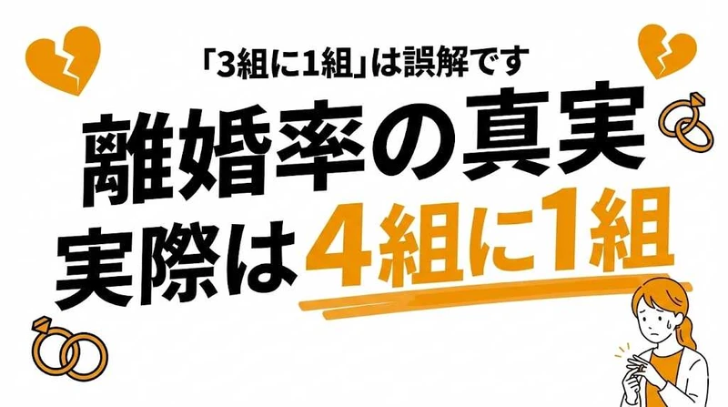 離婚率は本当に3組に1組？実際は4組に1組！年代・結婚年数別データ