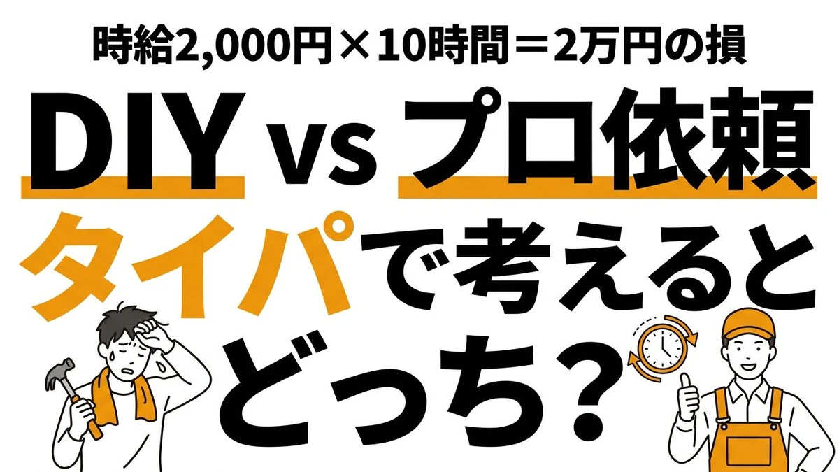 DIYとプロ依頼どっちがタイパいいのか計算してみた