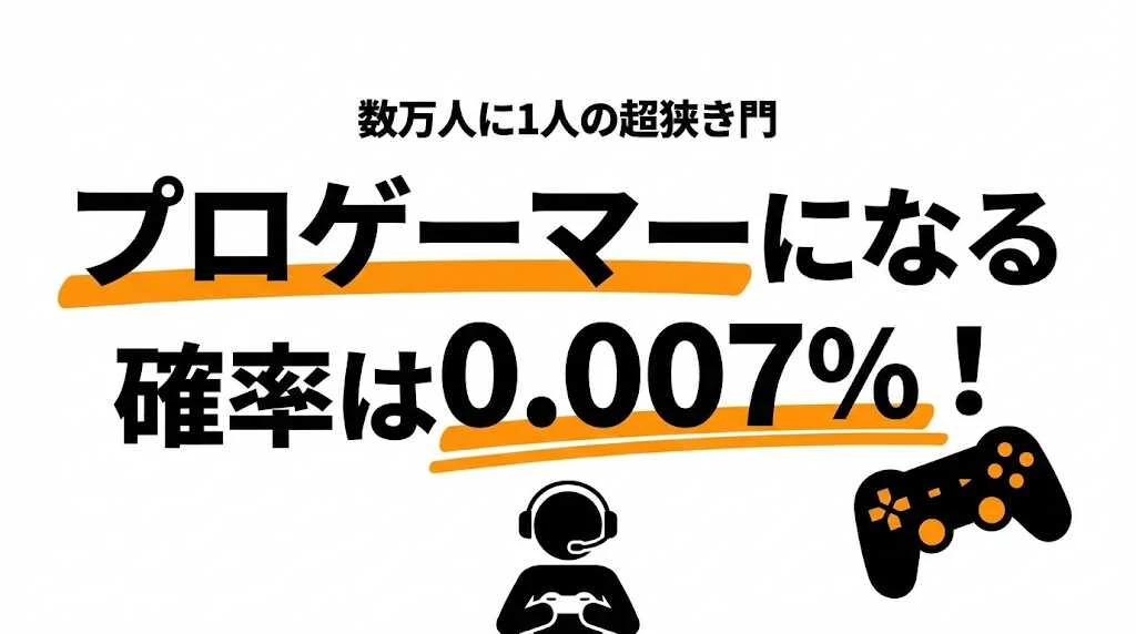 プロゲーマーになれる確率は0.007%！年収・選手寿命・競争率