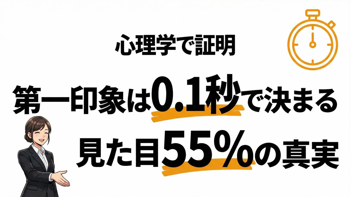 第一印象は0.1秒で決まる！心理学が証明した55%ルールとは