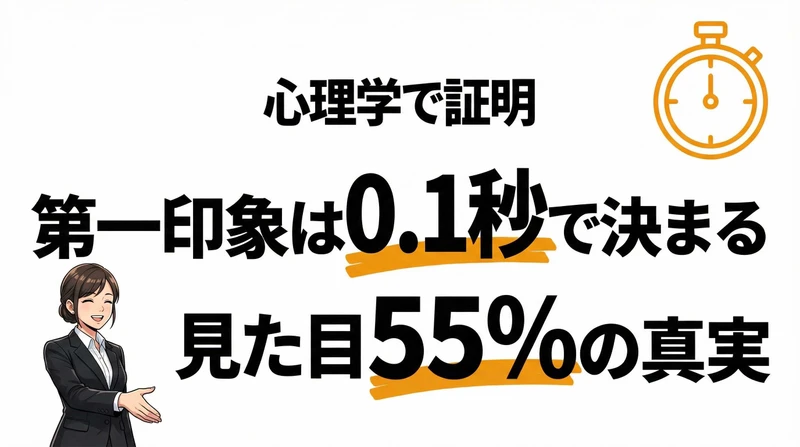 第一印象は0.1秒で決まる！心理学が証明した55%ルールとは