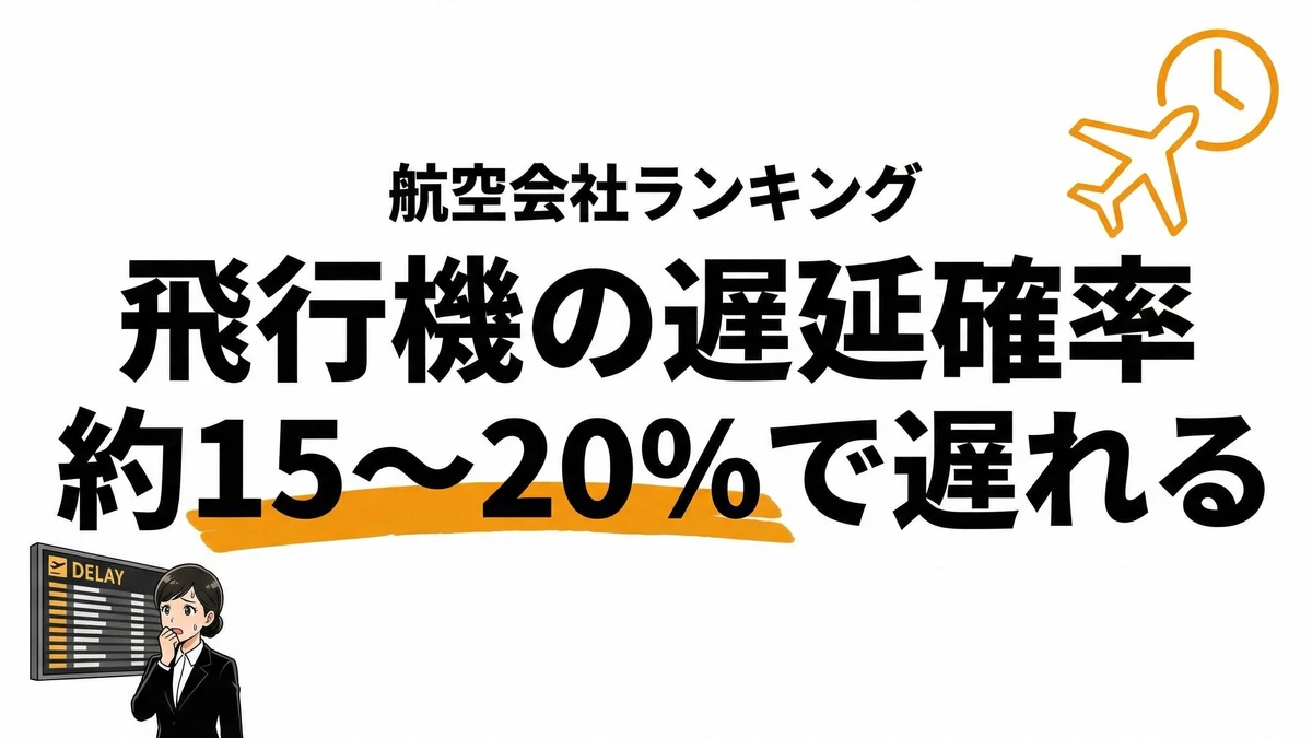 飛行機が遅れる確率は15〜20%！航空会社別の遅延率を比較