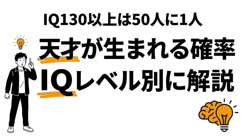 天才が生まれる確率はIQ130以上で2%！IQレベル別の出現率を徹底解説