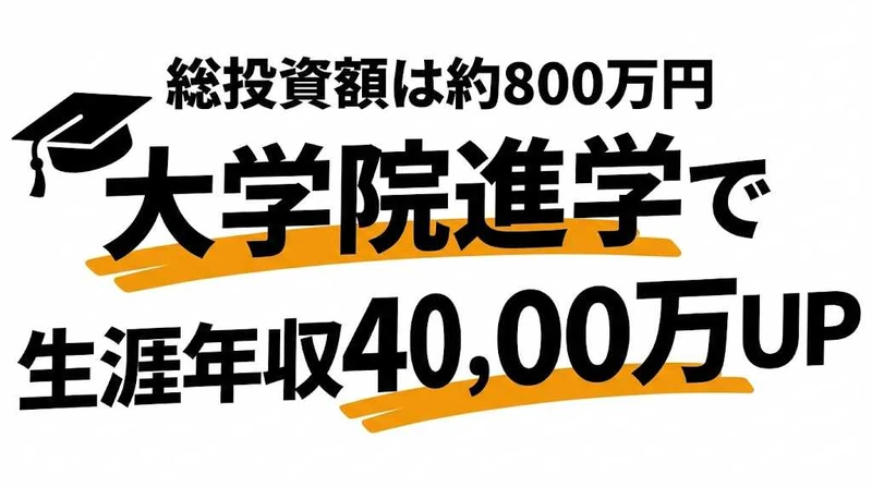大学院進学のコスパは？生涯年収4000万円アップvs投資800万円を徹底検証
