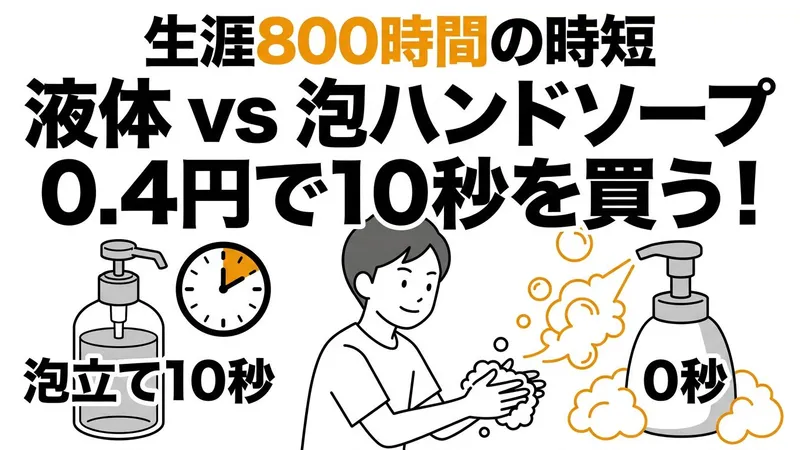 泡ハンドソープと液体、手洗いタイパが良いのはどっち？生涯800時間の差を計算