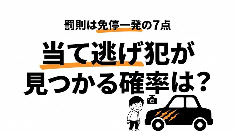 当て逃げ犯が見つかる確率は低い？検挙率・対処法・罰則を徹底解説