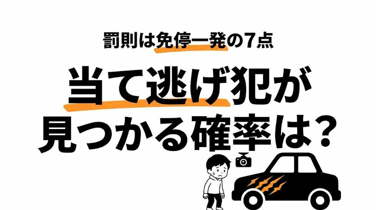 当て逃げ犯が見つかる確率は低い？検挙率・対処法・罰則を徹底解説