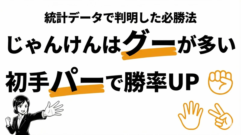 じゃんけんで勝つ確率は？統計データで判明した必勝法