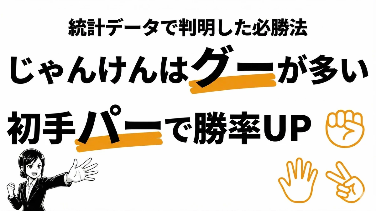 じゃんけんで勝つ確率は？統計データで判明した必勝法