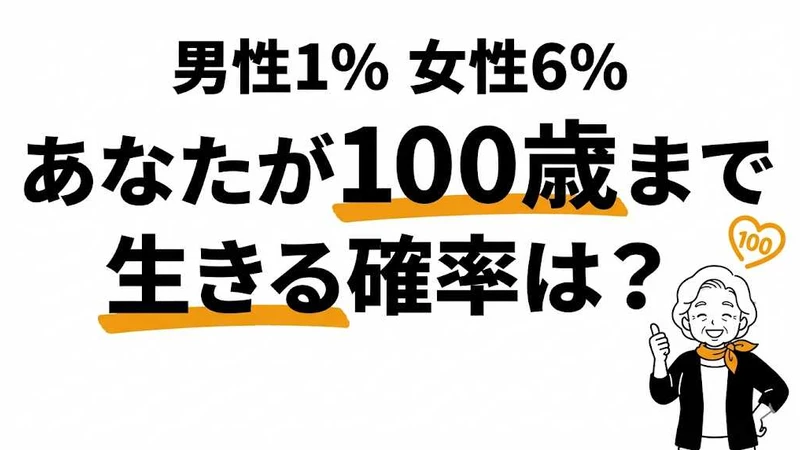 あなたが100歳まで生きる確率は何%？世代別・男女別データで解説