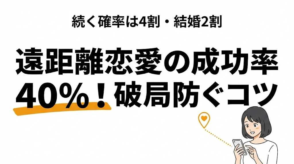 遠距離恋愛が続く確率は40%！結婚率と続くカップルの条件