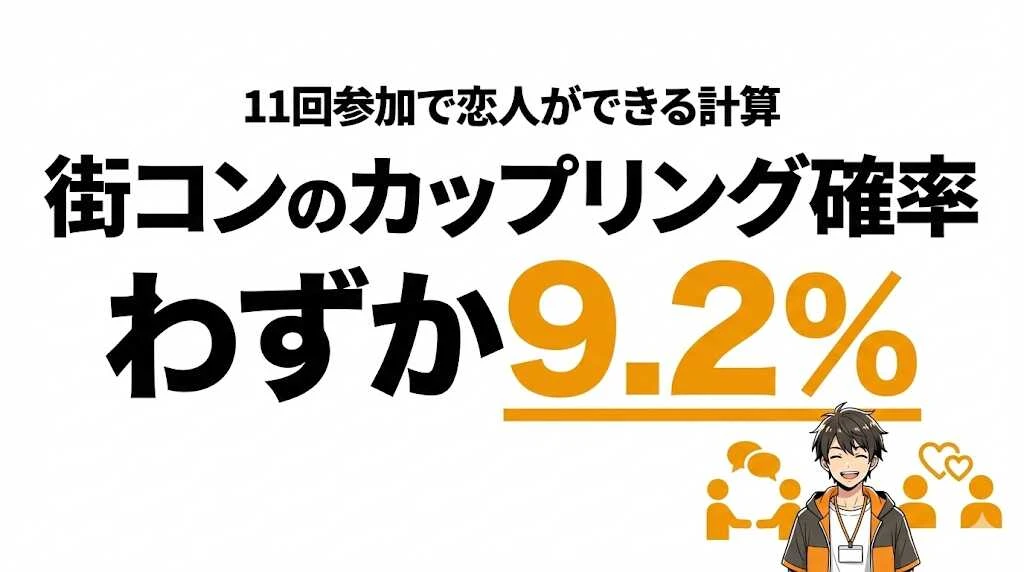 街コンで付き合う確率は9.2%！カップリング率・結婚率とコスパ