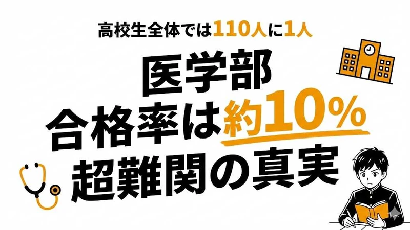 医学部合格率は約10%！高校生全体では0.9%の超難関【国公立・私立別】