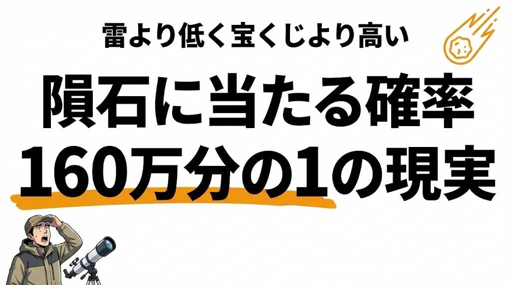 隕石に当たる確率は160万分の1！死亡例と宝くじ比較