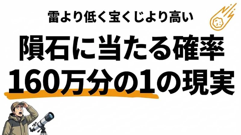 隕石に当たる確率は160万分の1！死亡例と宝くじ比較