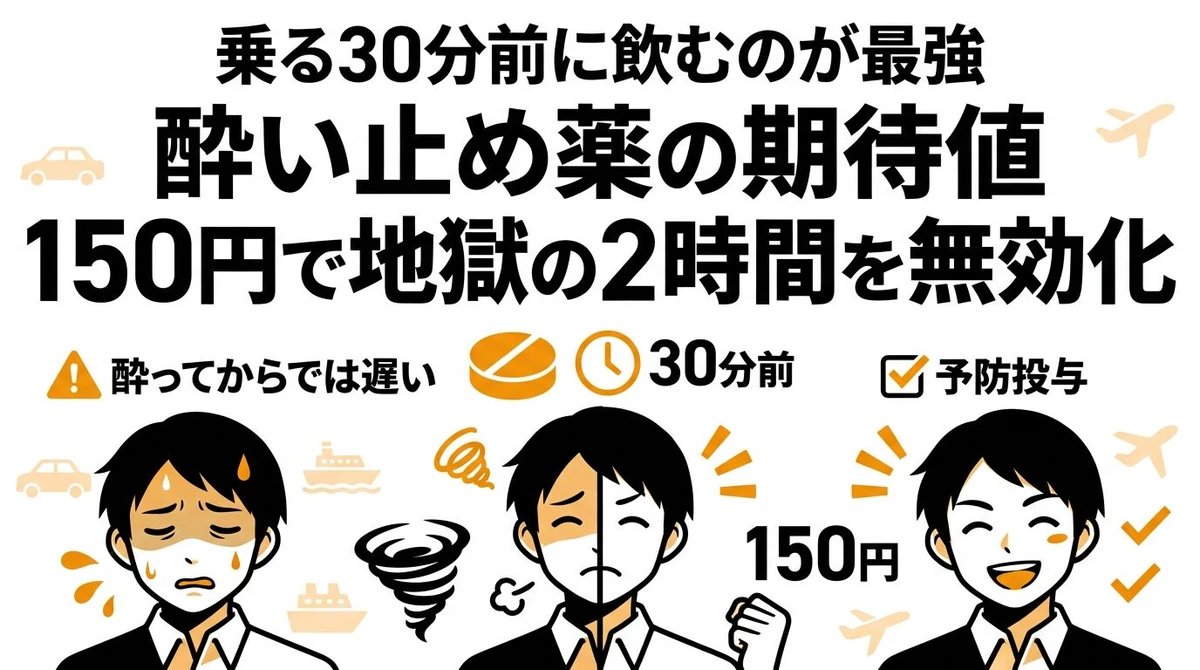 【結論】酔い止めの「予防効果」はどれくらい？車酔い・船酔いを乗り切る期待値とコスパを大調査