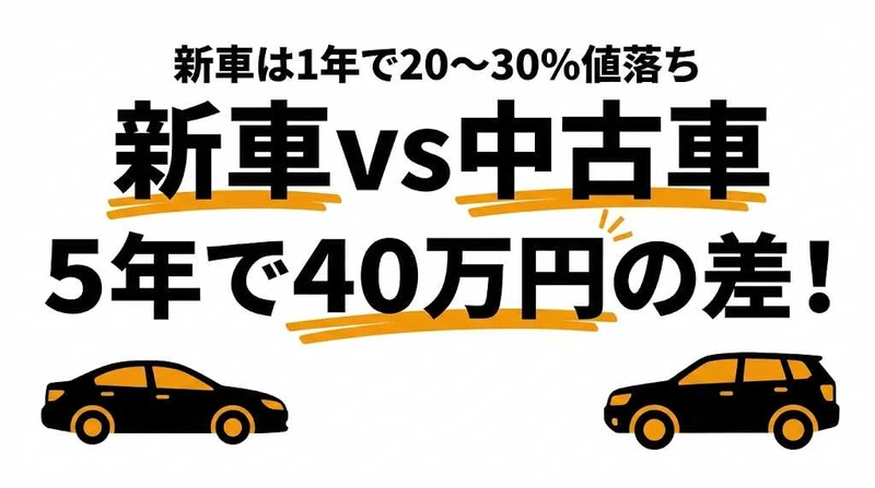 新車vs中古車、5年で40万円の差！コスパ・値落ち率・選び方を徹底比較