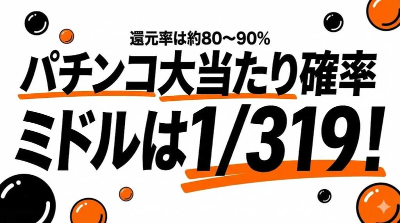 パチンコの大当たり確率は1/319！タイプ別確率・還元率・期待値を徹底解説