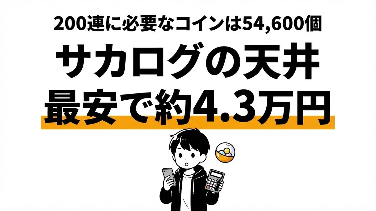 サカログの天井はいくら？200連で最安43,320円、予算別の入手確率【サカモトデイズ ミッション：ローグ ドーン】