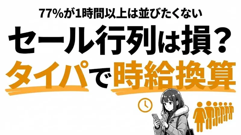 セール行列は損？タイパで計算した「並ぶ価値」の時給換算