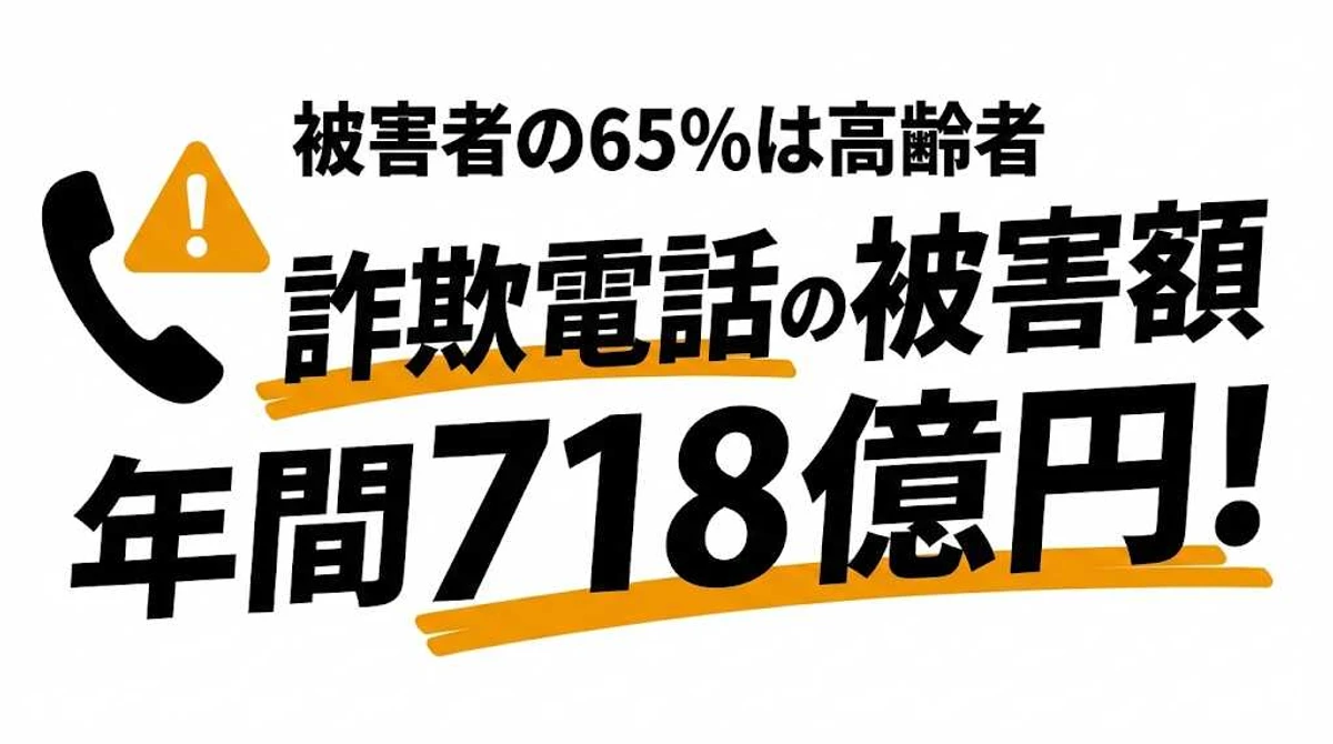 詐欺電話の被害額は年間718億円！手口ランキング・見分け方・対策を解説