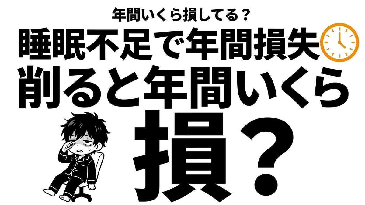 睡眠不足で生産性はどれだけ落ちる？年間損失・症状・改善方法を徹底解説