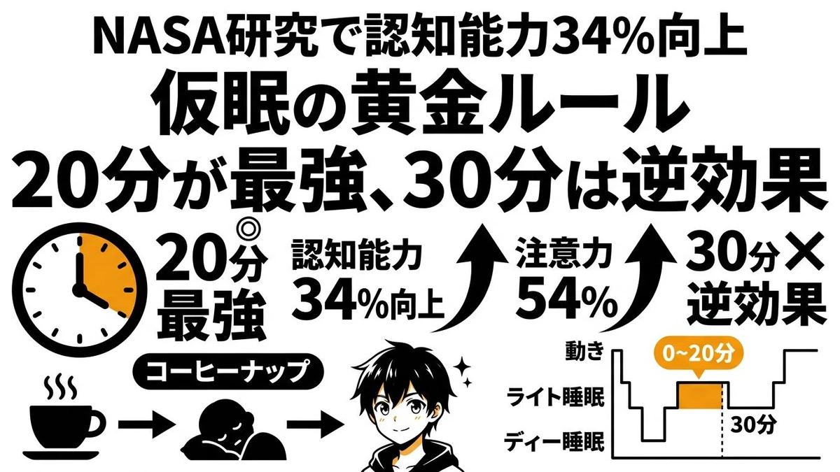 眠気を解消するのに必要な睡眠時間データ！仮眠のベストタイムは何分？