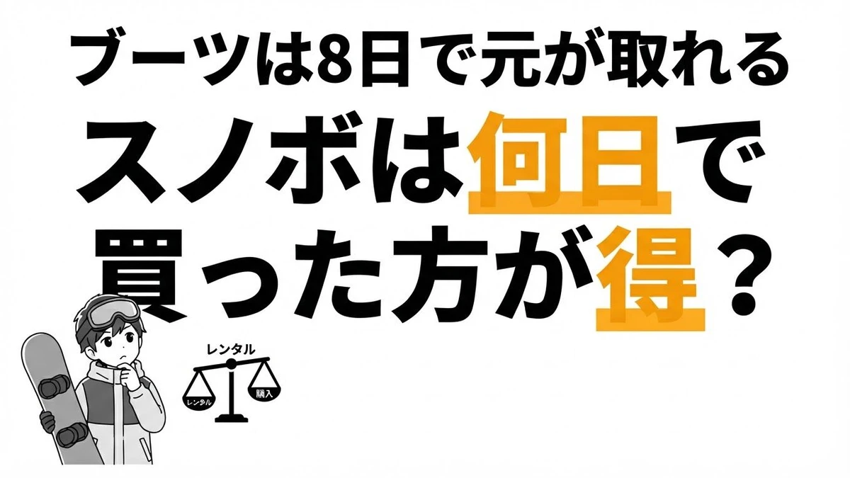 スノボはレンタルと購入どっちが得？年何日滑れば元が取れるか分岐点を計算
