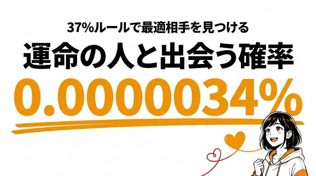 運命の人に出会う確率は0.0000034%！確率を上げる方法