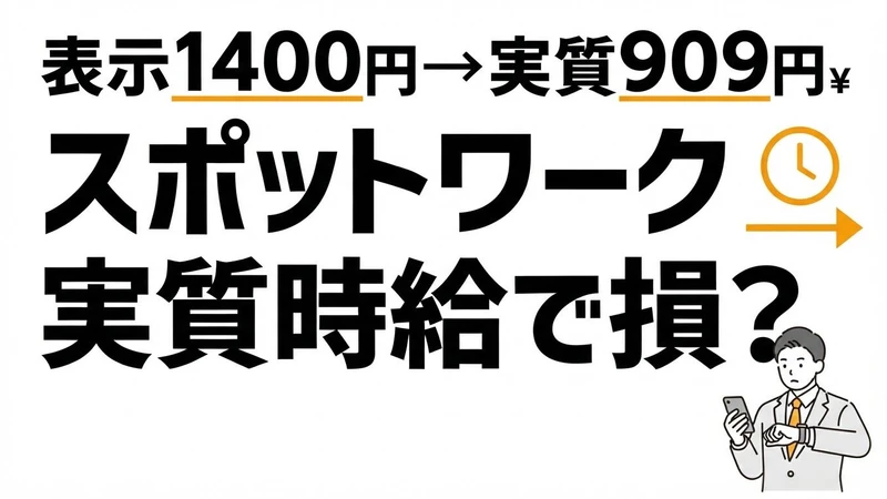 スポットワークは稼げる？移動・待機込みの実質時給を計算