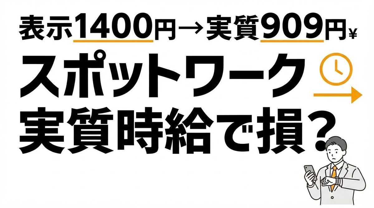 スポットワークは稼げる？移動・待機込みの実質時給を計算