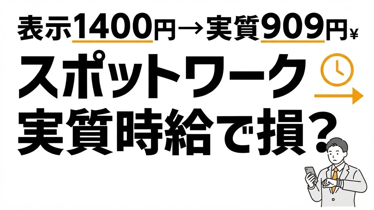 スポットワークは稼げる？移動・待機込みの実質時給を計算