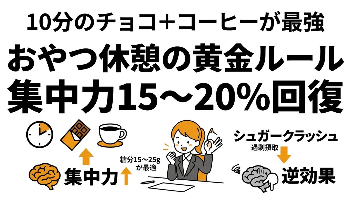 甘いもの休憩のタイパを仕事効率で計算！何分の休憩が最も生産性を上げる？