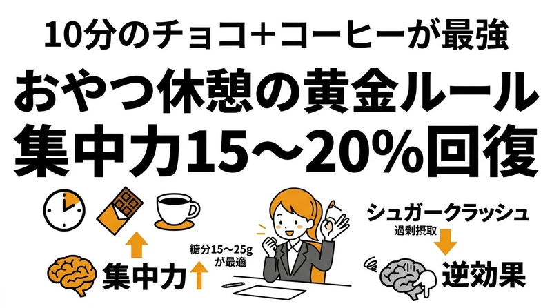 甘いもの休憩のタイパを仕事効率で計算！何分の休憩が最も生産性を上げる？