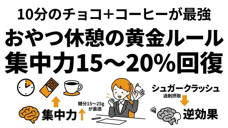 甘いもの休憩のタイパを仕事効率で計算！何分の休憩が最も生産性を上げる？