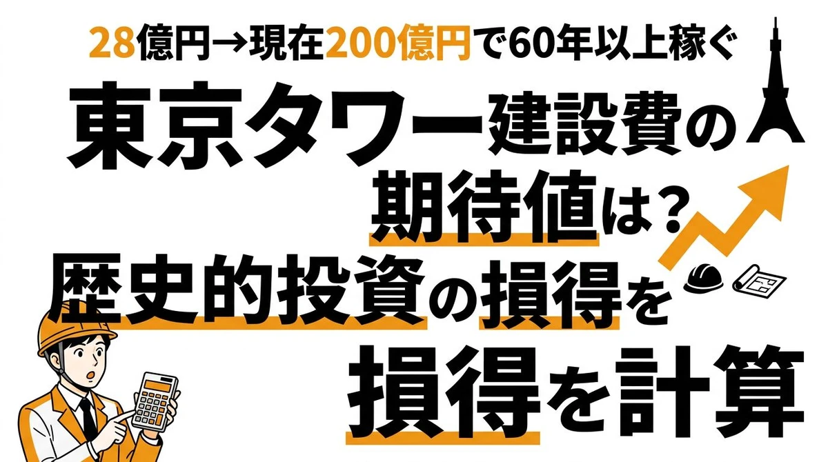 東京タワーの建設費を現在価値に換算！期待値で見る歴史的投資の損得