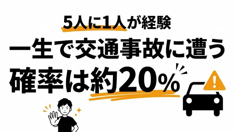 一生で交通事故に遭う確率は約20%！年代別リスクと最新統計データを解説