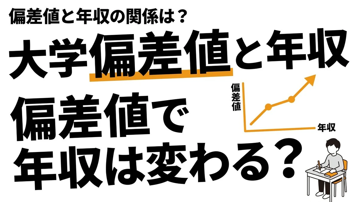 【結論】大学の偏差値と年収の関係を数字で計算！偏差値10上がると生涯年収はいくら増える？