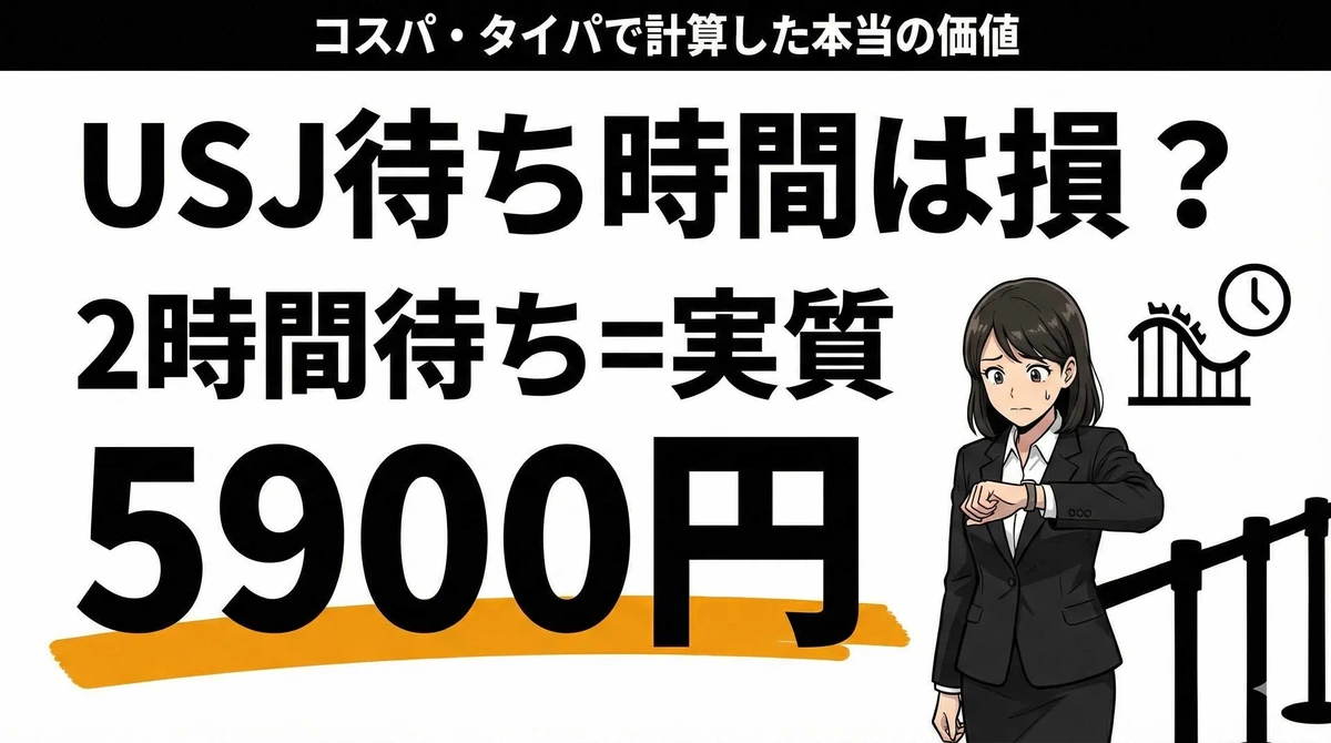 USJ待ち時間は損？コスパ・タイパで計算した1アトラクションの価値