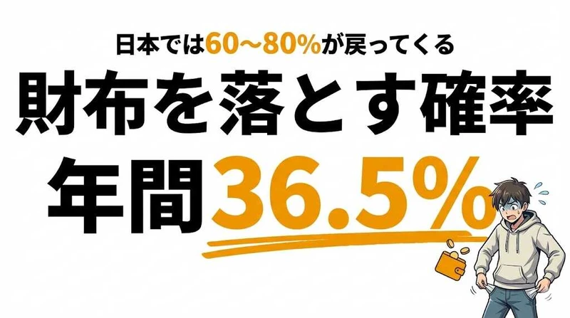 財布を落とす確率は36.5%！紛失後に戻ってくる確率と対処法【統計データ】